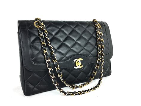 1 chanel limited edition flap bag size m black colour|Chanel double flap medium price.